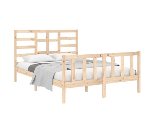 vidaXL Estructura de cama de matrimonio madera maciza 135x190 cm