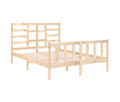 vidaXL Estructura de cama de matrimonio madera maciza 135x190 cm