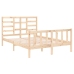 vidaXL Estructura de cama de matrimonio madera maciza 135x190 cm