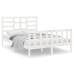 Estructura de cama de madera maciza blanca 135x190 cm