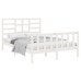 Estructura de cama de madera maciza blanca 135x190 cm