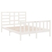 Estructura de cama de madera maciza blanca 135x190 cm