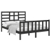 Estructura de cama doble madera maciza negra 135x190 cm