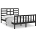 vidaXL Estructura de cama de madera maciza negra 140x190 cm