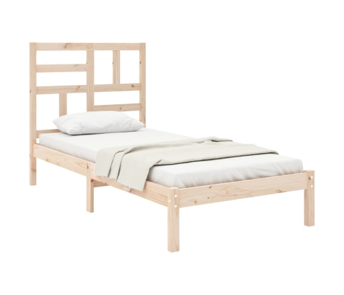 Estructura de cama madera maciza 75x190 cm