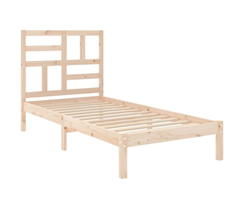 Estructura de cama madera maciza 75x190 cm