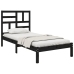 Estructura de cama sin colchón madera maciza negro 75x190 cm