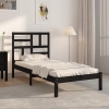 Estructura de cama sin colchón madera maciza negro 75x190 cm