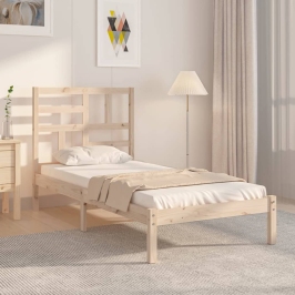 Estructura de cama madera maciza 90x190 cm