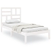 Estructura de cama individual madera maciza blanco 90x190 cm