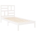 Estructura de cama individual madera maciza blanco 90x190 cm