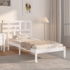 Estructura de cama individual madera maciza blanco 90x190 cm