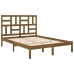 vidaXL Estructura de cama doble madera maciza marrón miel 120x190 cm