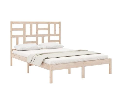 Estructura de cama de matrimonio madera maciza 135x190 cm