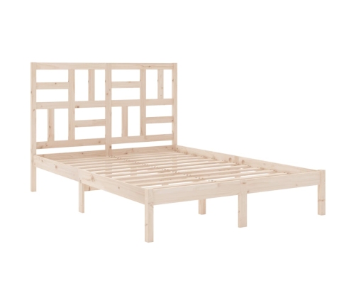 Estructura de cama de matrimonio madera maciza 135x190 cm