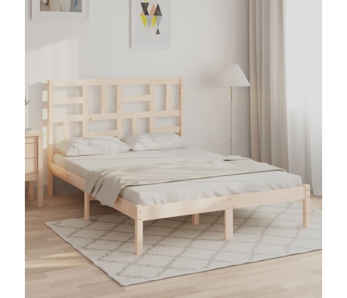 Estructura de cama de matrimonio madera maciza 135x190 cm