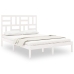 Estructura de cama de madera maciza blanca 135x190 cm