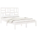 Estructura de cama de madera maciza blanca 135x190 cm