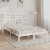 Estructura de cama de madera maciza blanca 135x190 cm