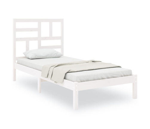 Estructura de cama sin colchón madera maciza blanco 90x200 cm