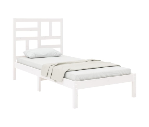 Estructura de cama sin colchón madera maciza blanco 90x200 cm