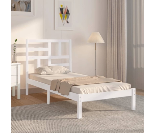 Estructura de cama sin colchón madera maciza blanco 90x200 cm