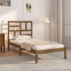 Estructura cama sin colchón madera maciza marrón miel 100x200cm