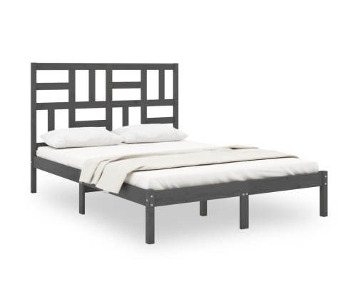 Estructura de cama sin colchón madera maciza gris 120x200 cm