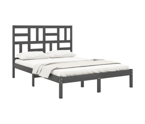 Estructura de cama sin colchón madera maciza gris 120x200 cm