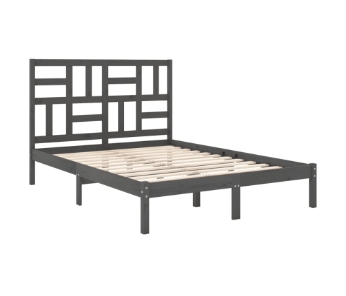 Estructura de cama sin colchón madera maciza gris 120x200 cm