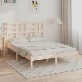 Estructura de cama madera maciza 150x200 cm