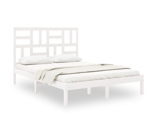 vidaXL Estructura de cama madera maciza blanca King Size 150x200 cm