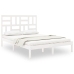 vidaXL Estructura de cama madera maciza blanca King Size 150x200 cm