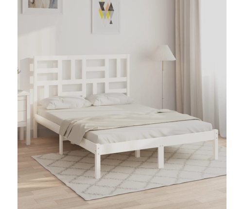 vidaXL Estructura de cama de madera maciza de pino blanca 160x200 cm