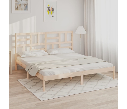 Estructura de cama sin colchón madera maciza 180x200 cm