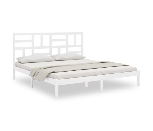 Estructura de cama sin colchón madera maciza blanco 200x200 cm