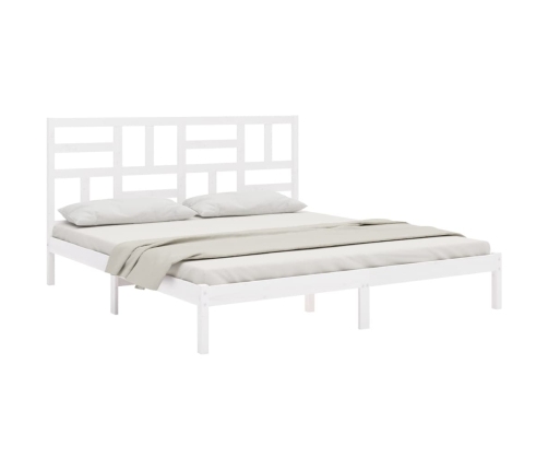 Estructura de cama sin colchón madera maciza blanco 200x200 cm