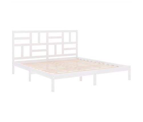 Estructura de cama sin colchón madera maciza blanco 200x200 cm