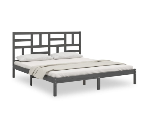 Estructura de cama sin colchón madera maciza gris 200x200 cm