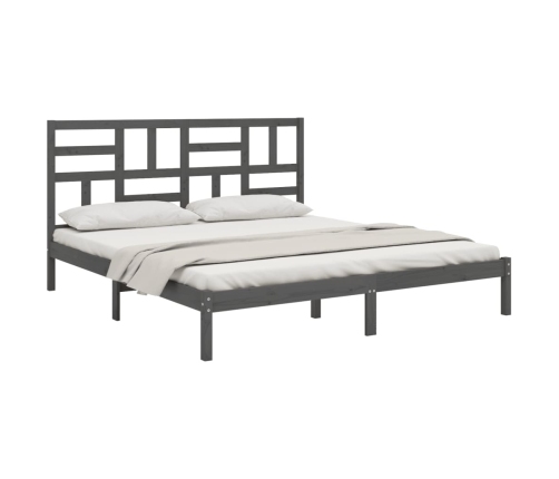 Estructura de cama sin colchón madera maciza gris 200x200 cm