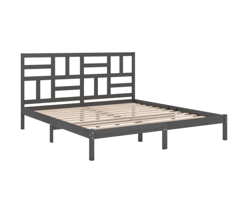 Estructura de cama sin colchón madera maciza gris 200x200 cm