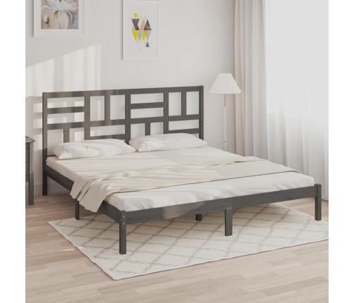 Estructura de cama sin colchón madera maciza gris 200x200 cm