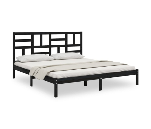Estructura de cama sin colchón madera maciza negro 200x200 cm