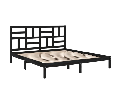 Estructura de cama sin colchón madera maciza negro 200x200 cm