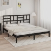 Estructura de cama sin colchón madera maciza negro 200x200 cm