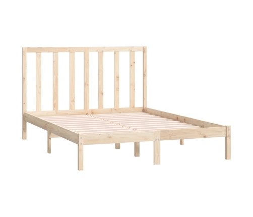 Estructura de cama sin colchón madera maciza de pino 140x190 cm