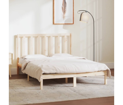 Estructura de cama sin colchón madera maciza de pino 140x190 cm