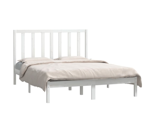 Estructura de cama sin colchón madera de pino blanca 140x190 cm