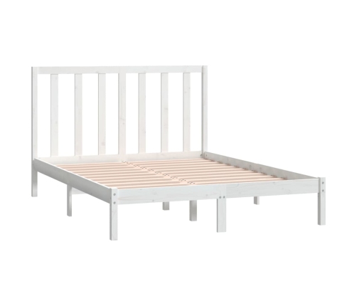 Estructura de cama sin colchón madera de pino blanca 140x190 cm