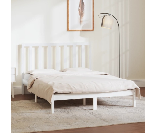 Estructura de cama sin colchón madera de pino blanca 140x190 cm